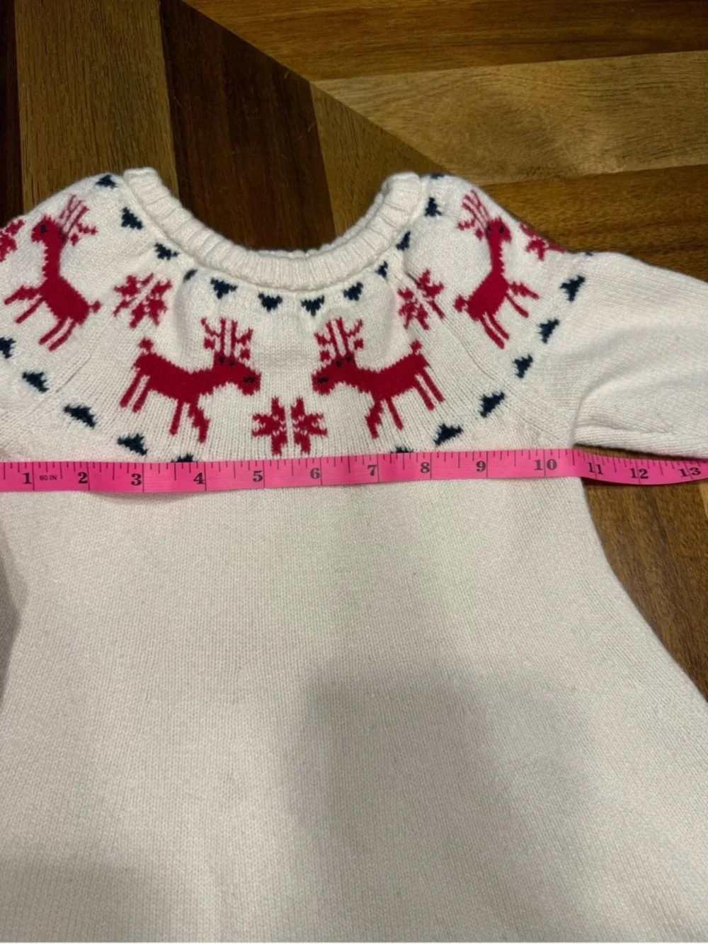Hanna Andersson Cream and Red Knit Holiday Sweater Dress